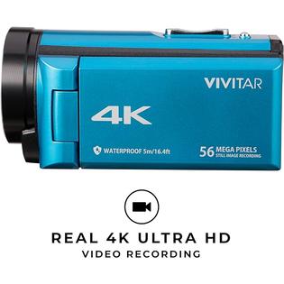 DVR48K-BLU Open Box Vivitar 4K Camcorder Ultra HD Lens Recording