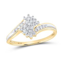 gndatlanta 10k Two-tone Gold Round Diamond Cluster Ring 1/10 Cttw