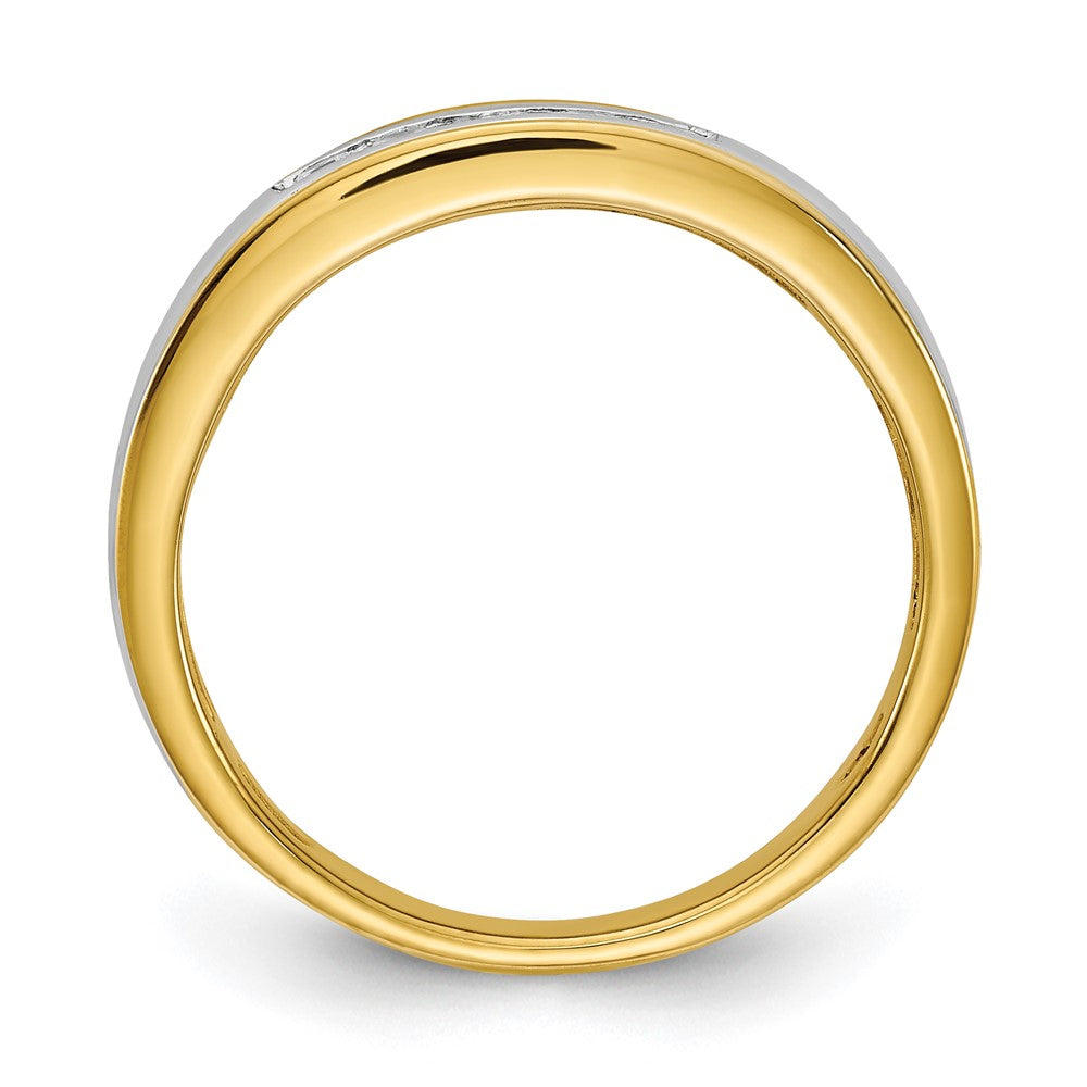 Goldia 14k Yellow & White Gold Real Diamond Men's Ring