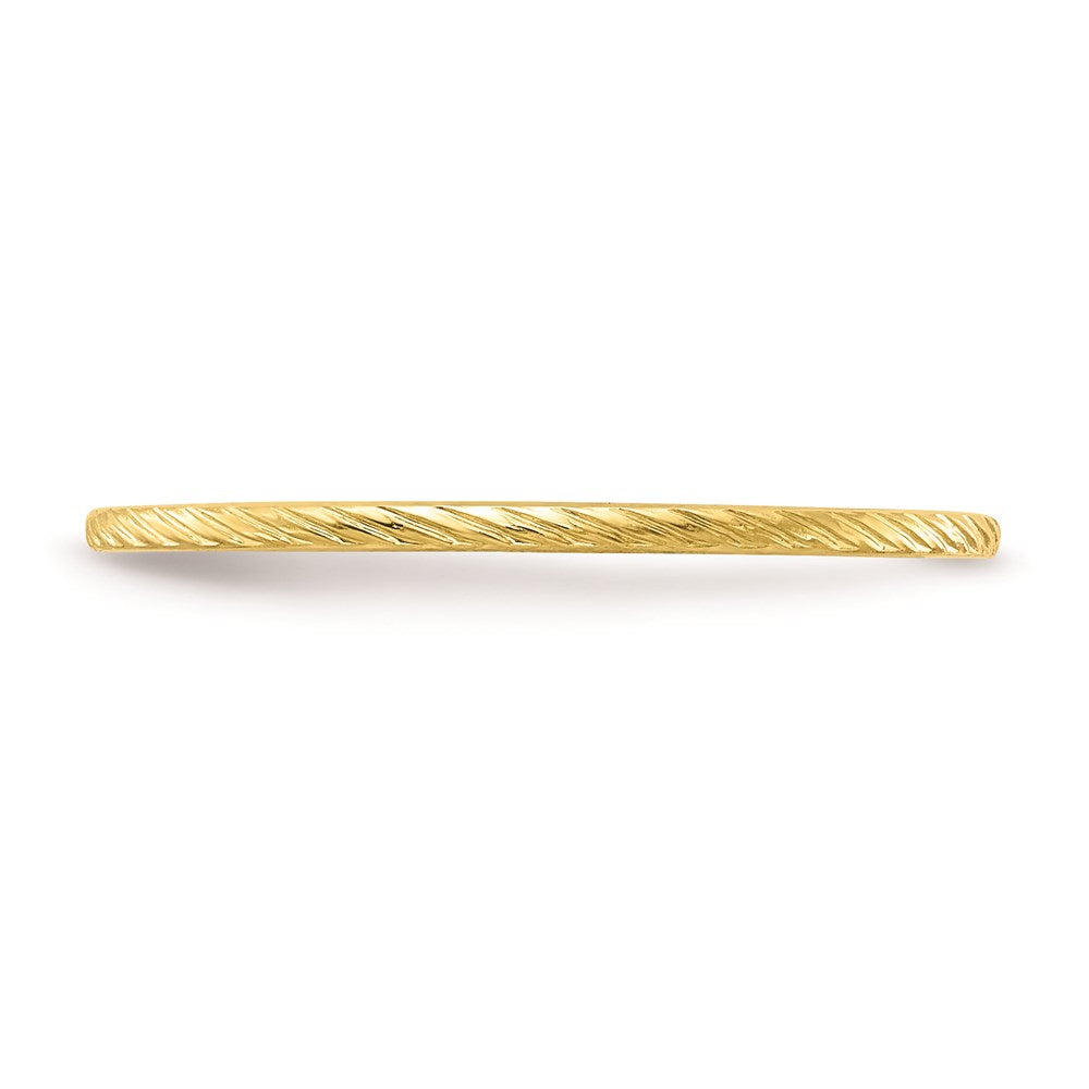 Goldia 10K Gold 1.2mm Twisted Wire Pattern Stackable Band