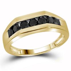gndatlanta 10k Yellow Gold Black Diamond Wedding Band Ring 1 Cttw