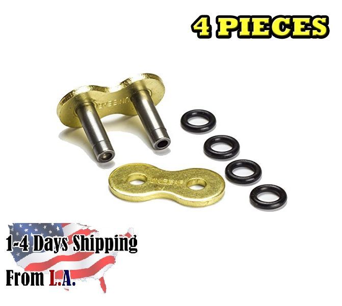 Unibear 530 Motorcycle Chain O-Ring Gold, Connecting Link, Rivet Type  Durable (4PCS)