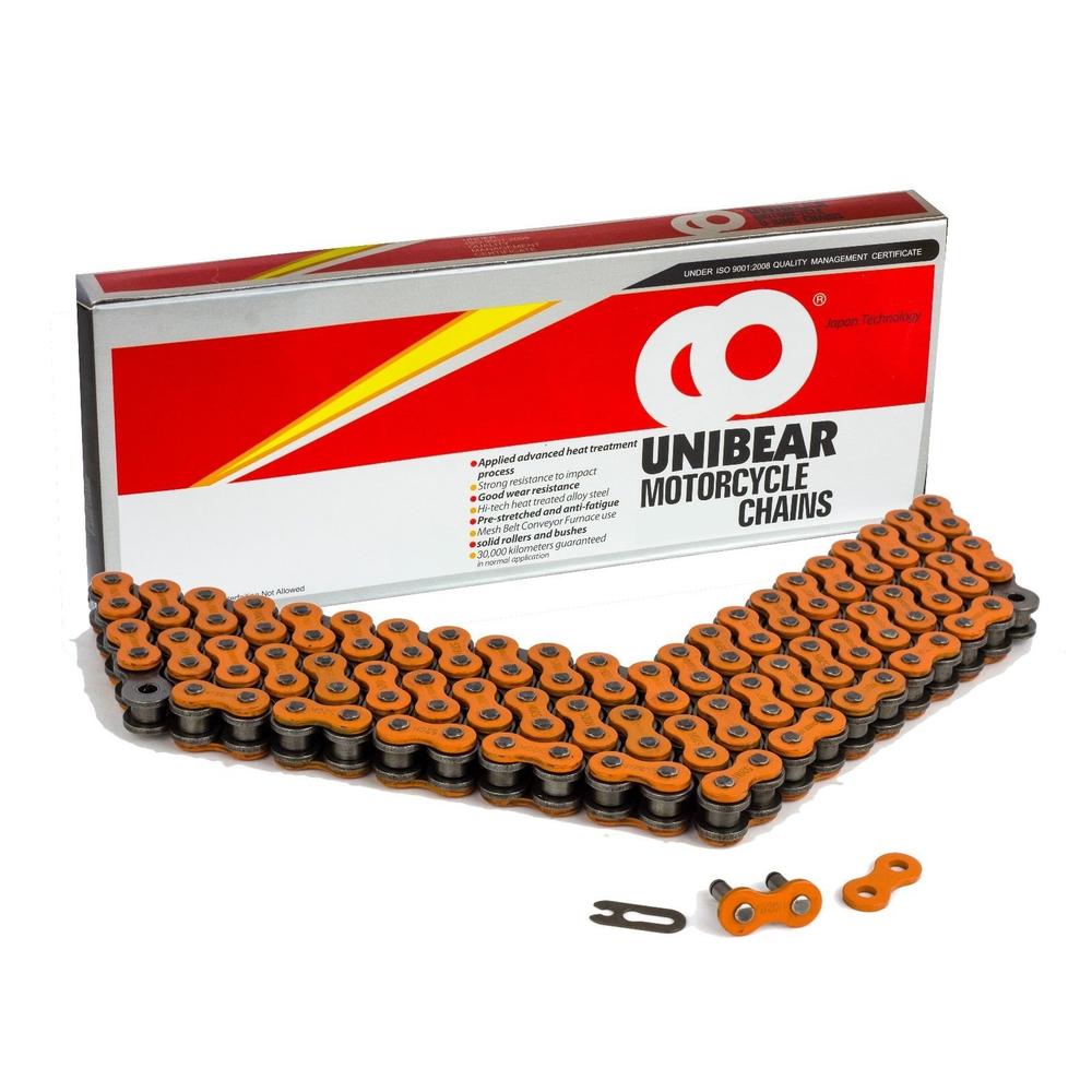 Unibear 520 Orange Heavy Duty Motorcycle Chain 110 Links with 1 Connecting Link