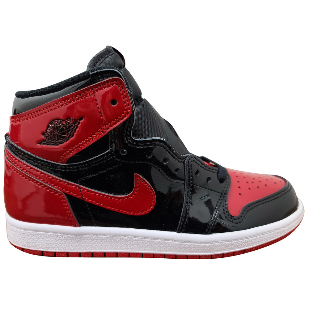 Michael Jordan Little Kid's Jordan 1 Retro High OG "Patent Bred" Blk/V Red-Wht (AQ2664 063)