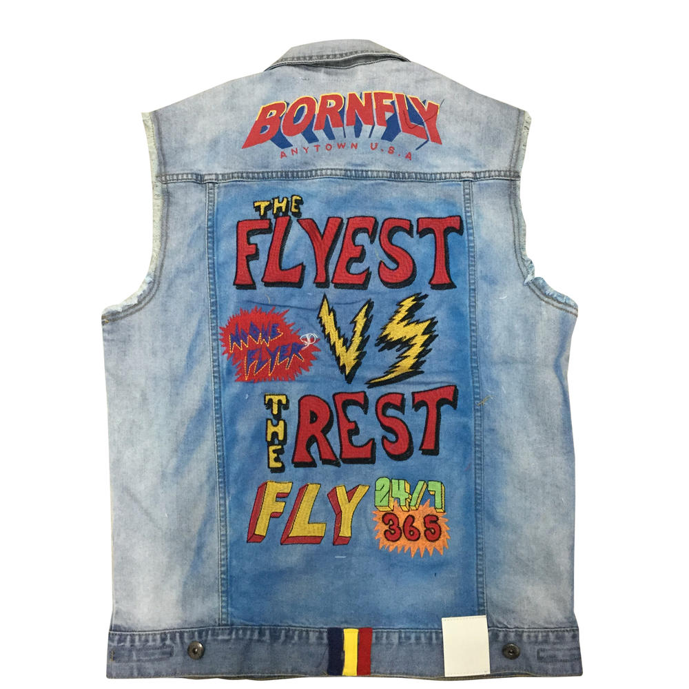 Born Fly Light Stone Wash Fly 24/7 Denim Vest
