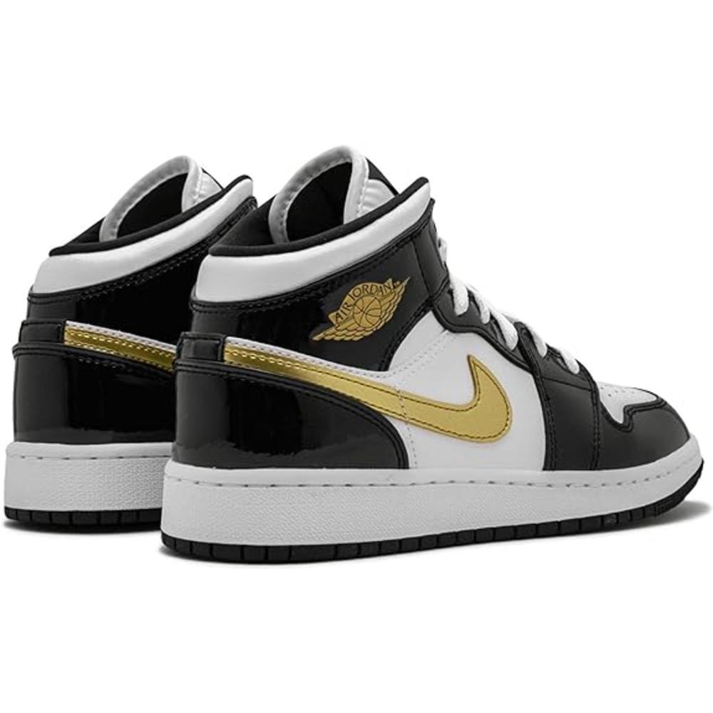 Michael Jordan Big Kid's Air Jordan 1 Mid SE Black/Metallic Gold-White (BQ6931 007)