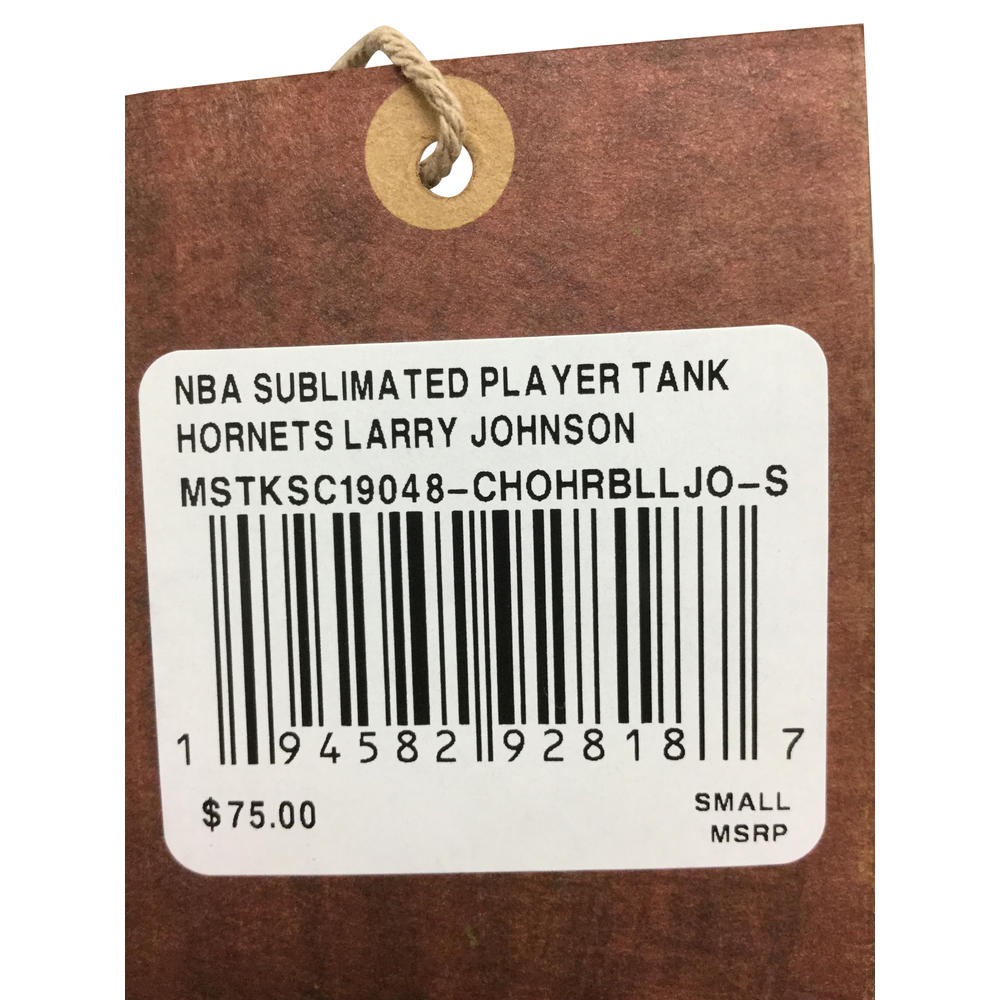Mitchell & Ness Hi-Res Blue NBA Charlotte Hornets Johnson Sublimated Tank