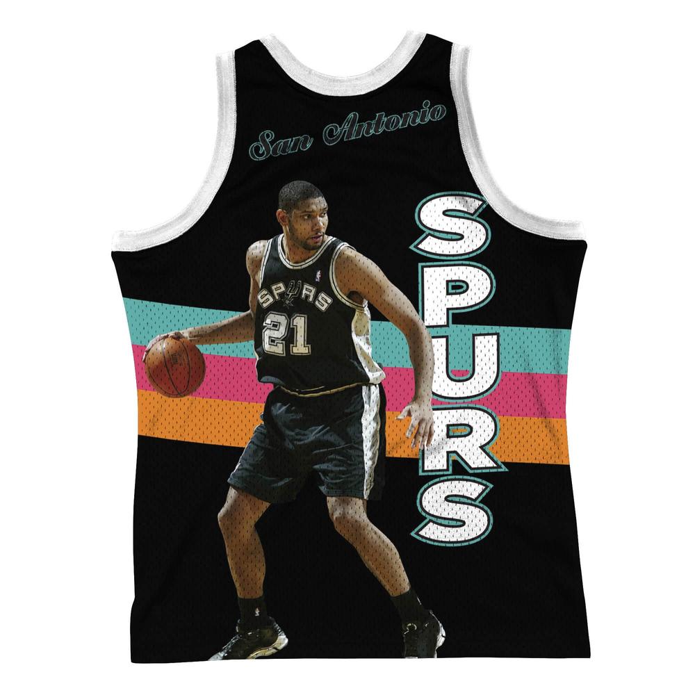 Mitchell & Ness Black NBA San Antonio Spurs Tim Duncan Sublimated Player Tank