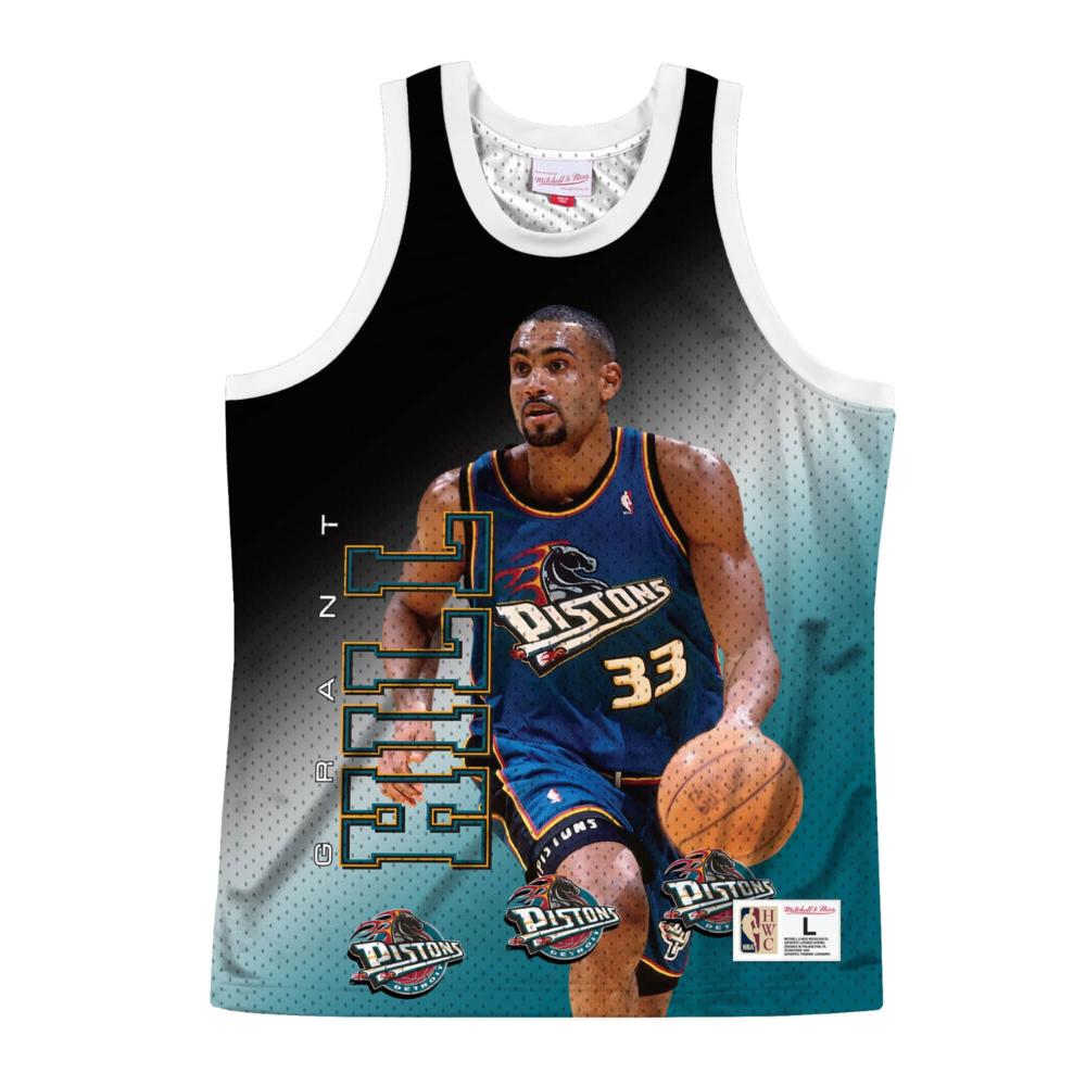 Mitchell & Ness White NBA Detroit Pistons Grant Hill Behind The Back Tank