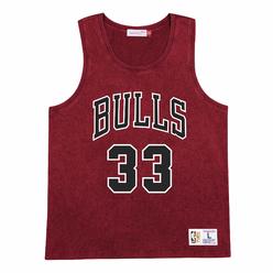 Mitchell & Ness Red NBA Chicago Bulls Scottie Pippen Quintessential Acid Wash Tank