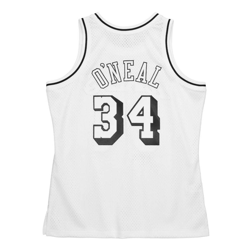 Mitchell & Ness White NBA Los Angeles Lakers 96-97 Shaquille O'Neal White Black Swingman Jersey