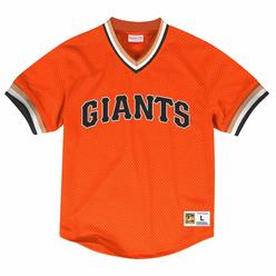 Mitchell & Ness Men's Mitchell & Ness Orange MLB San Francisco Giants Mesh V-Neck Jersey
