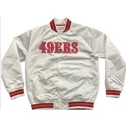 Mitchell & Ness Men's Mitchell & Ness NFL San Francisco 49ers White Lightweight Satin Jacket