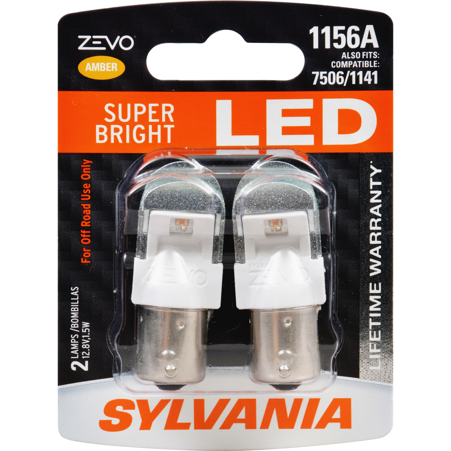 Sylvania NEW Sylvania SYLVANIA ZEVO 1156 Amber LED Bulb, (Contains 2 Bulbs) 32705 12V 1.5W