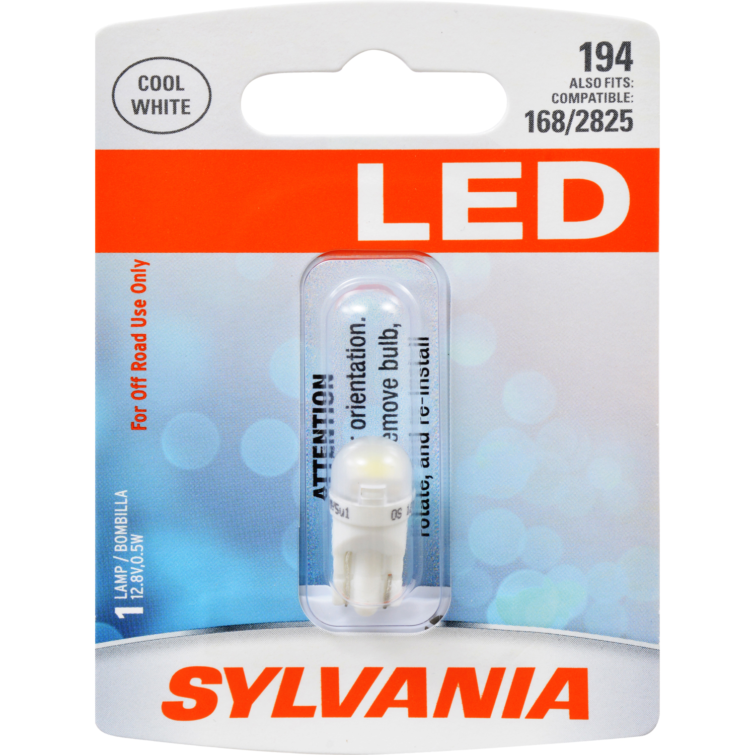 Sylvania NEW Sylvania SYLVANIA 194 T10 W5W White LED Bulb, (Contains 1 Bulb) 33052 12V 0.5W
