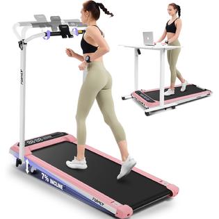 KEY2FUN Treadmills For Home, Walking Pad With Handle Bar, Portable