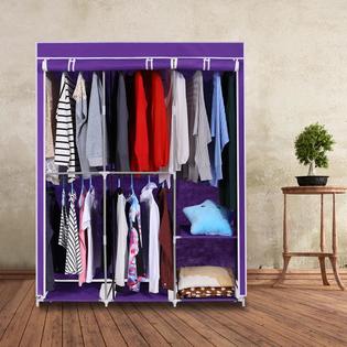 Hydeal Home Diy Portable Closet Storage Organizer Wardrobe Hydeal Home Diy Portable Closet Storage Organizer Wardrobe Clothes Rack With Hanger Dark Purple