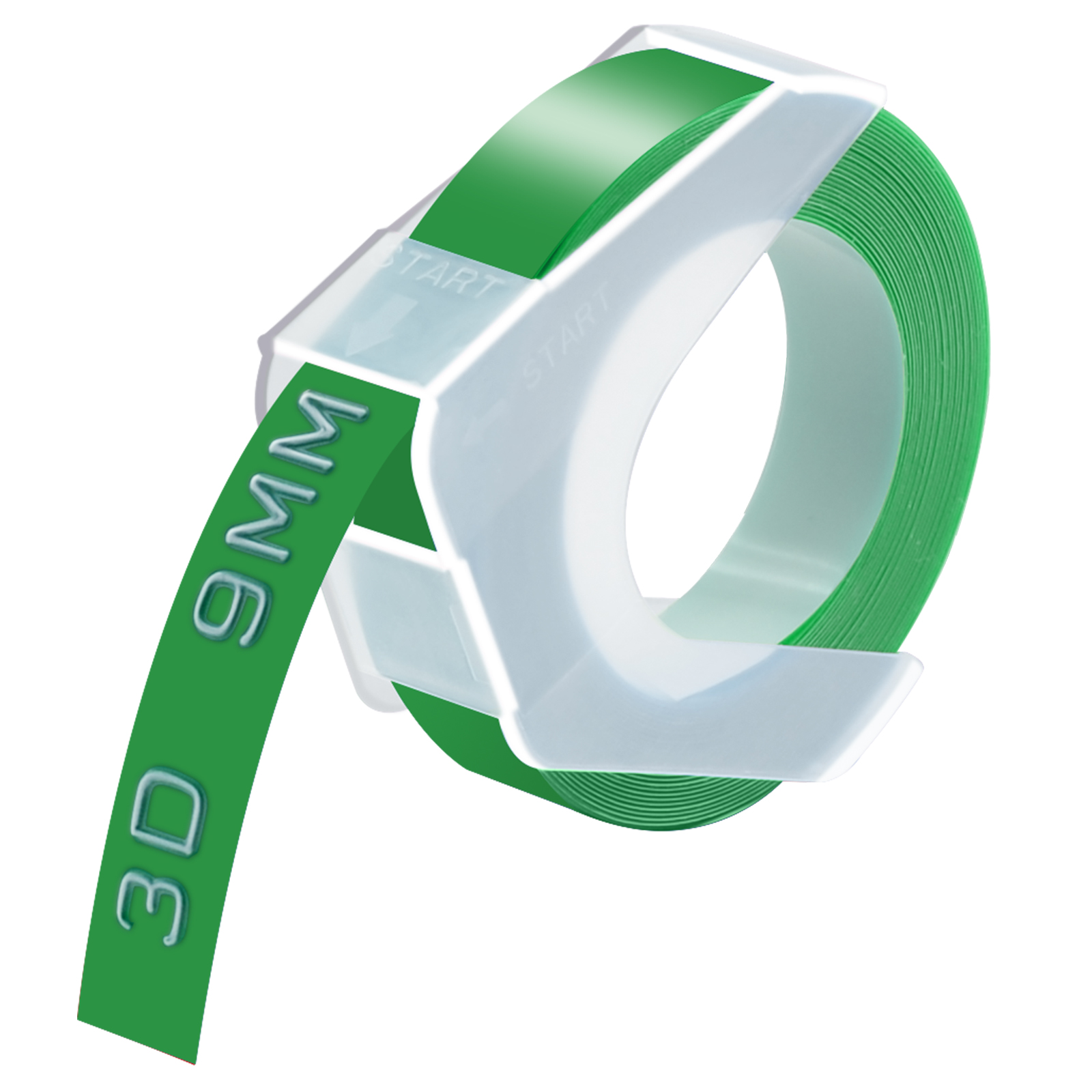 GREENCYCLE 40 Pack Compatible for Dymo 3D Emobssing Label Maker Tape 520103 White on Green 9mm 3/8''x 9.8ft 3D Plastic Labels