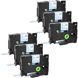 GREENCYCLE 6PK Blue on White Fabric Iron-on Label Tape ...