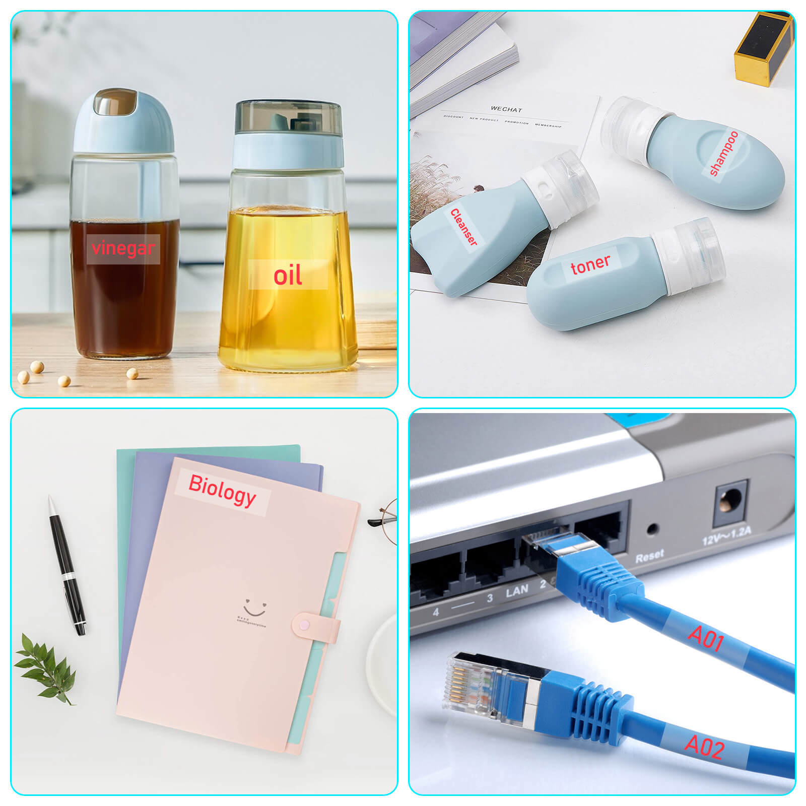 greencycle A45012-5PK GREENCYCLE 5PK Red on Clear Label Tape ...