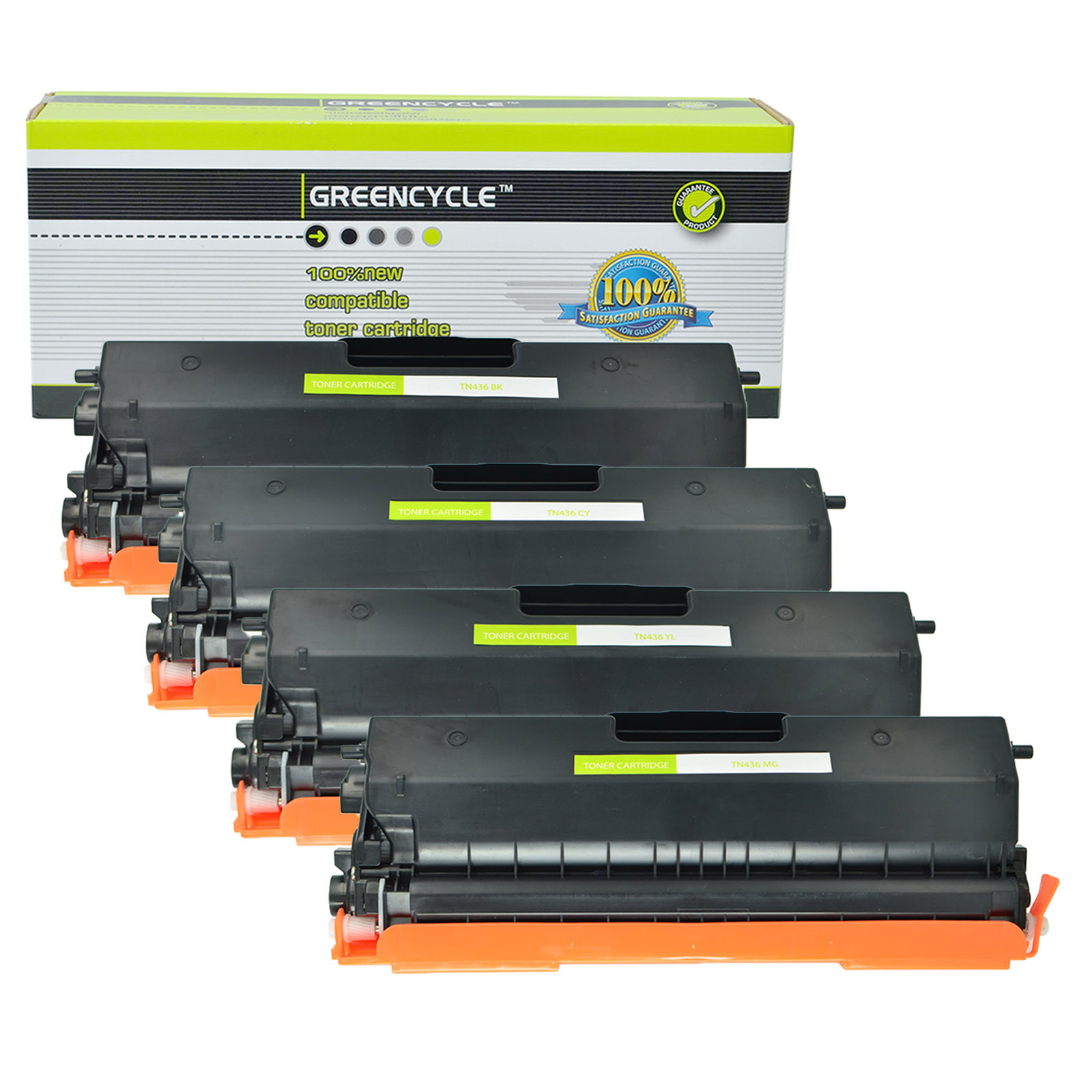 GREENCYCLE Compatible Brother TN436 (1 Black 1 Cyan 1 Yellow 1 Magenta) Toner Cartridge Set High Yield for HL-L8360CDW Printer