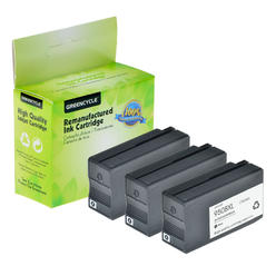 GREENCYCLE 3PK High Yield 950XL 950 CN045A Black Ink Cartridge Refilled for HP OfficeJet Pro 8600 8640 251dw Printer