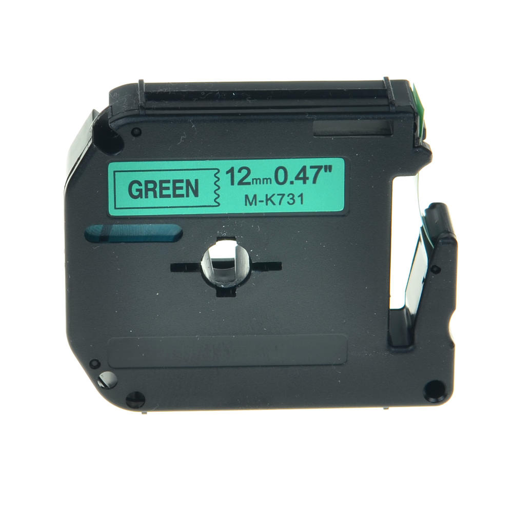 GREENCYCLE 4PK 12mm 8m Black on Green MK731 M731 M-K731 Label Tape Compatible for Brother P-touch Label Maker & Printer