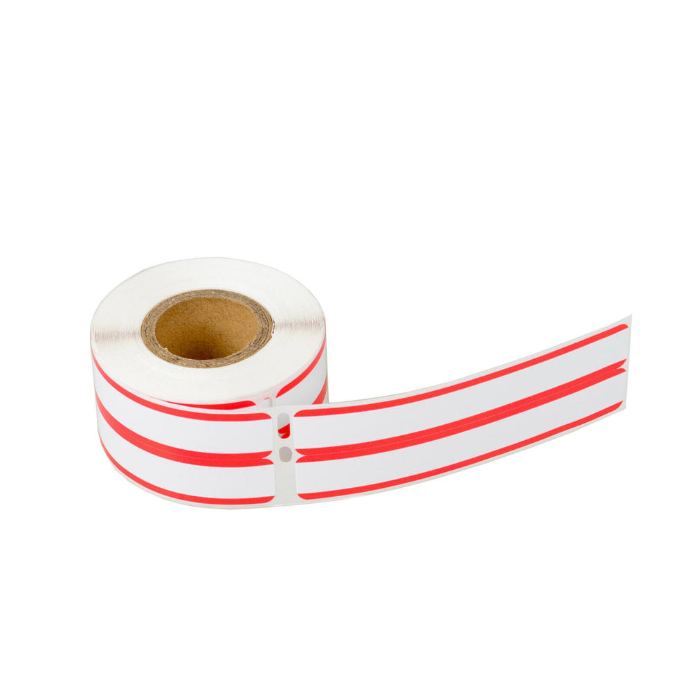 GREENCYCLE 20 Roll (260 Labels/Roll) White w/Red Stripe 2-up File Folder Labels for Dymo 30276 9/16"x3-7/16" LabelWriter Printer
