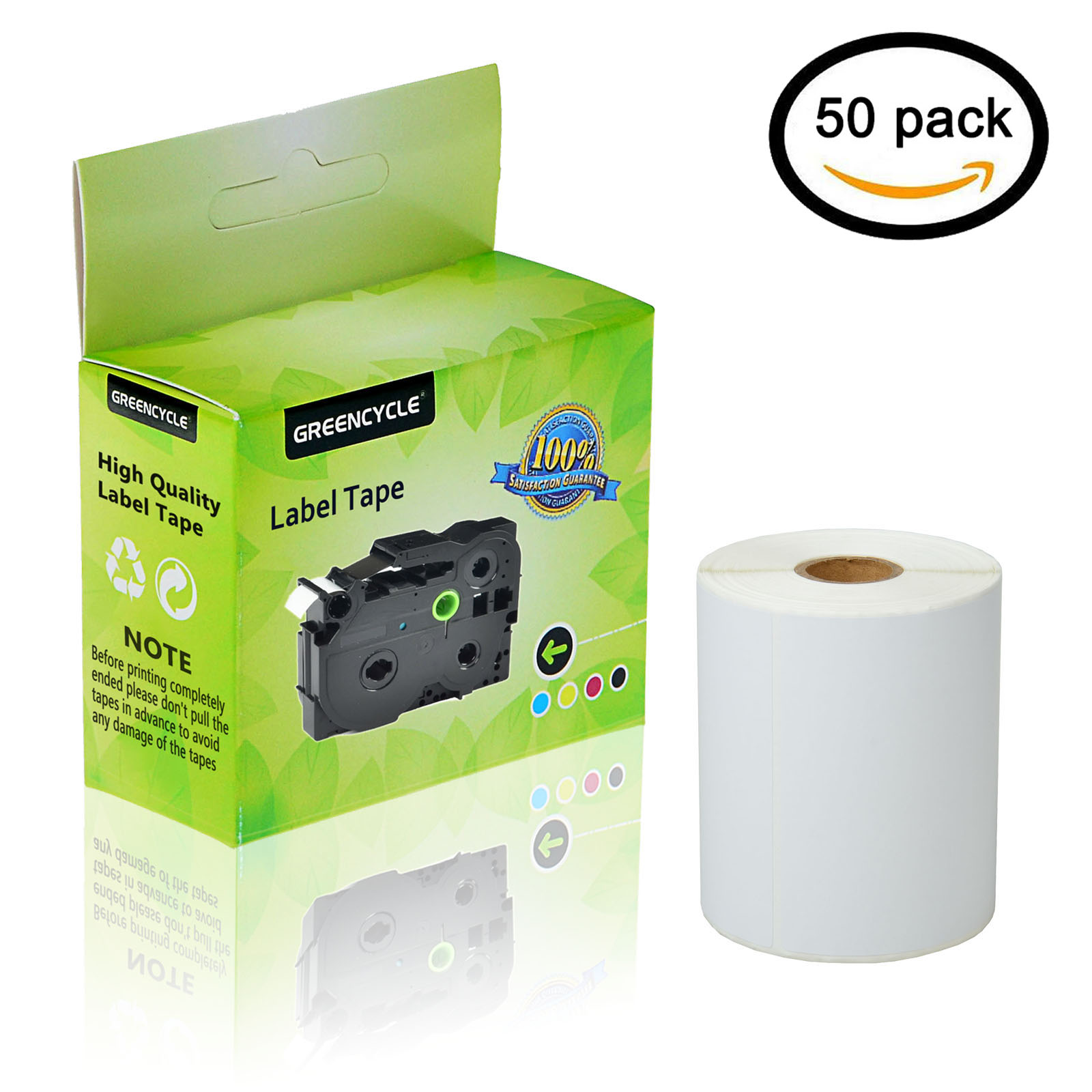 GREENCYCLE 50 Roll (250 Labels/Roll) Compatible Zebra 4'' x 6'' Core 1'' Shipping Address Barcode Direct Thermal Paper Label