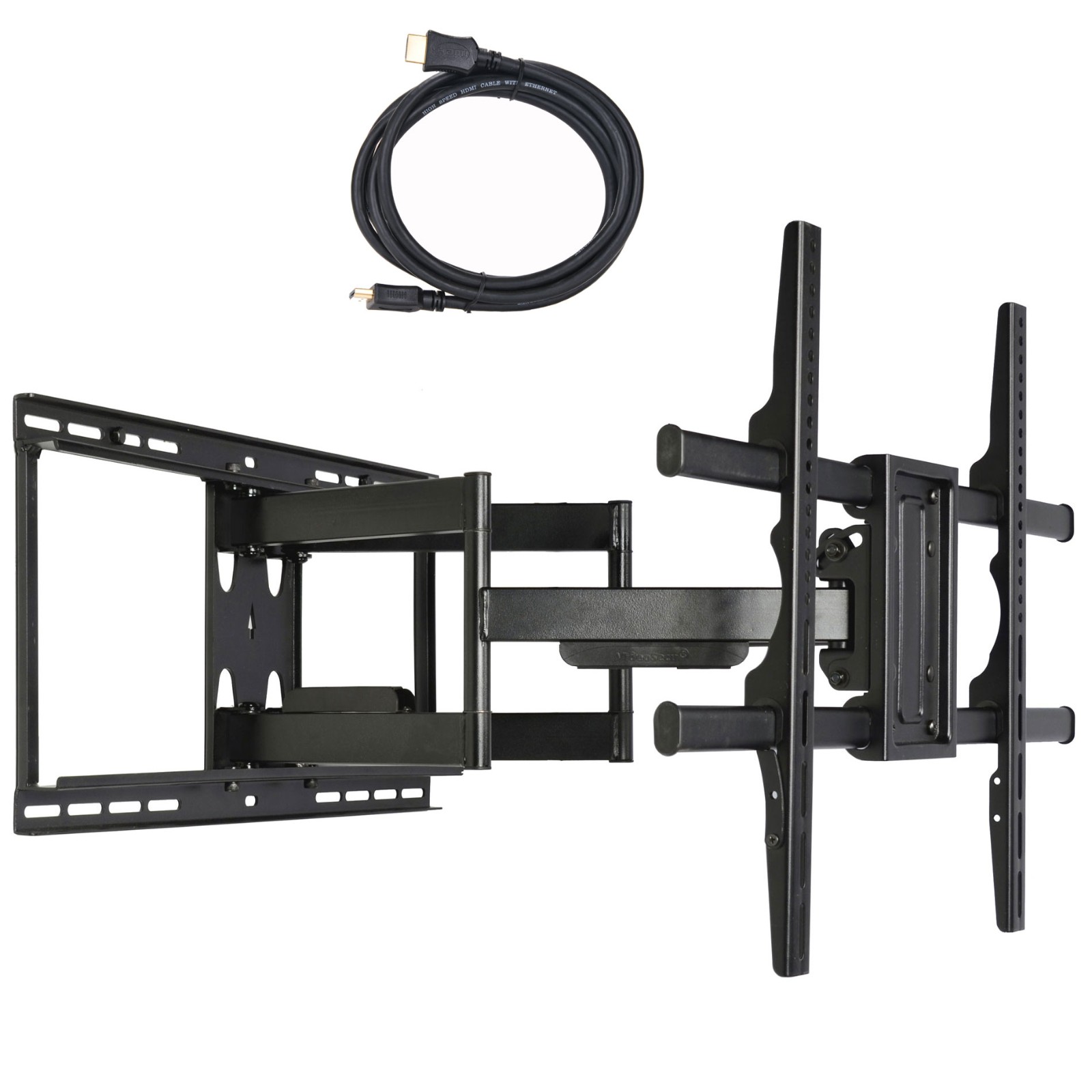VideoSecu MW480B Articulating Dual Arms Full Motion Tilt Swivel TV Wall Mount Bracket for most 40