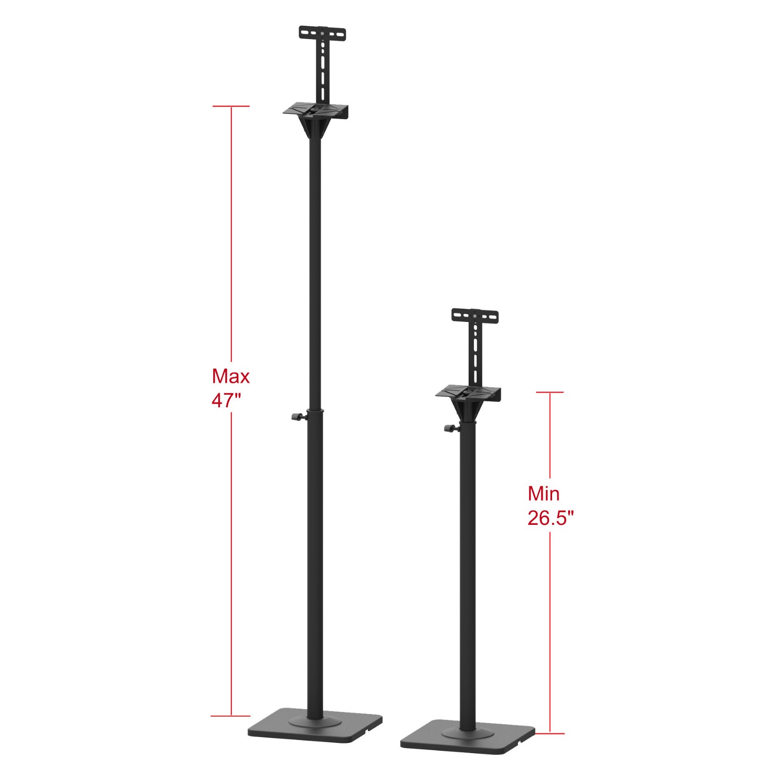 Videosecu Ms08b One Pair Height Adjustable Speaker Stands Mounts