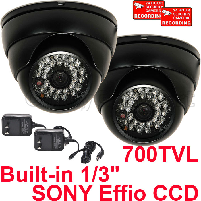 Buitengewoon oog Opa VideoSecu 2 Pack 700TVL Outdoor Security Camera with 1/3 inch SONY Effio  CCD 28 IR LEDs Night Vision Wide Angle and Power Supply DA1