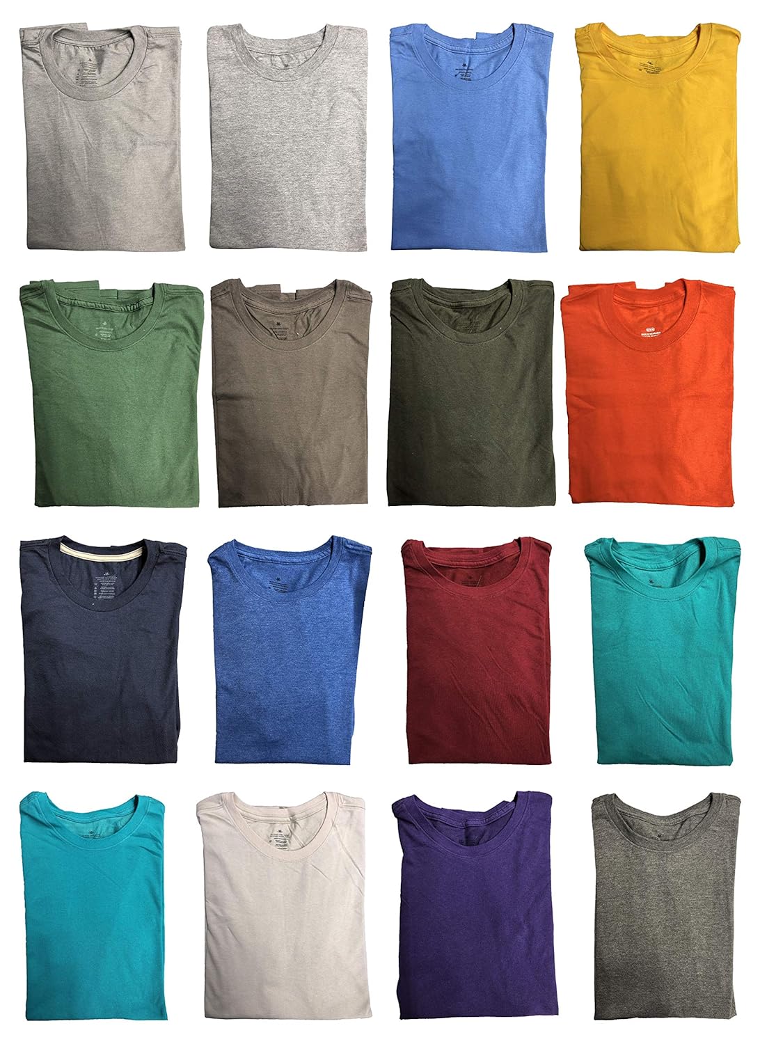 SOCKS'NBULK Mens Cotton Crew Neck Short Sleeve T-Shirts Mix Colors Bulk Pack Value Deal (120 PK)