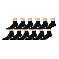Yacht&Smith 12 Units of Yacht & Smith Men's Premium Cotton Quarter Ankle Sport Socks Size 10-13 Solid Black - Mens Ankle Sock