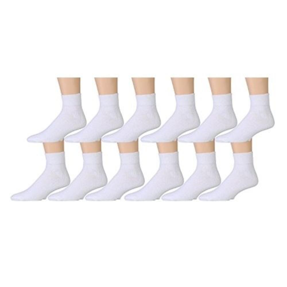 Yacht&Smith 12 Units of Yacht & Smith Men's Premium Cotton Sport Ankle Socks Size 10-13 Solid White - Mens Ankle Sock