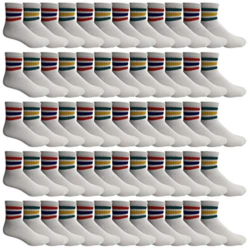 Yacht & Smith Kids Ankle Wholesale Bulk Pack Athletic Sports Socks (60 Pairs)