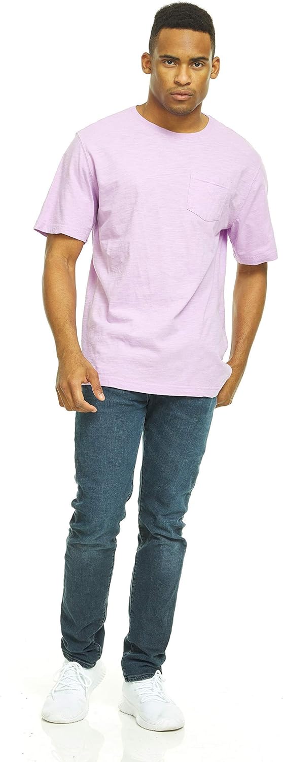 Yacht & Smith 36 Pack of Mens Cotton Slub Pocket Tees Tshirt, T-Shirts in Bulk Wholesale, Colorful Packs (Small)
