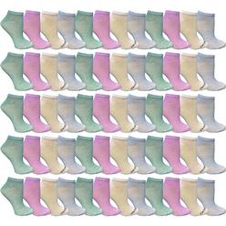 Yacht & Smith 60 Pairs Kids Colorful Thin Lightweight Low Cut Ankle Socks, Wholesale Bulk Children's Sock, Boys Girls (60 Pastel Assorted)