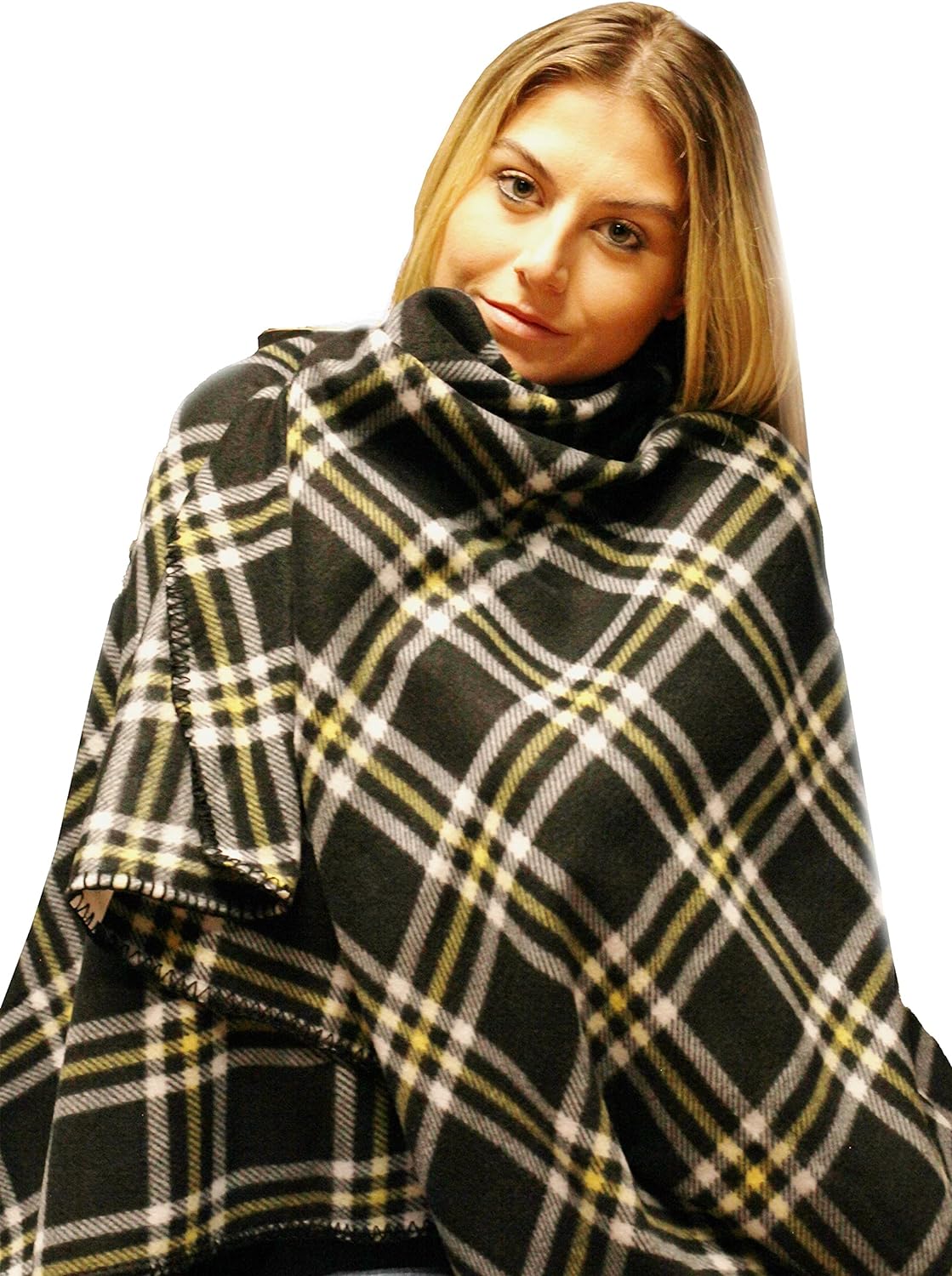 Yacht & Smith Bulk Soft Fleece Blankets 50 X 60, Cozy Warm Throw Blanket Sofa Travel Outdoor, Wholesale (50 X 60, 12 Pack Black Plaid)