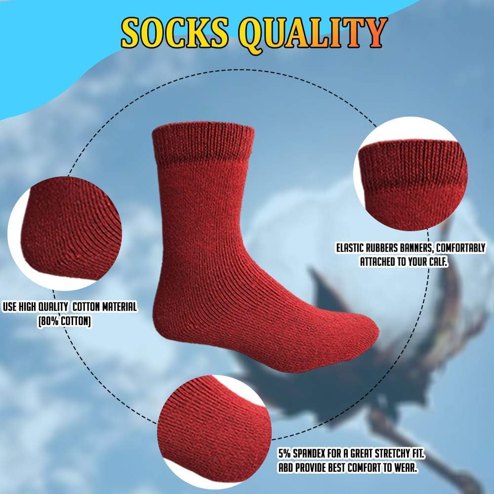 Yacht & Smith Thermal Boot Crew Tube And Non-Skid Socks,Unisex Bulk Cold Resistant Weather Socks (Womens 6 Pack Asst Crew)