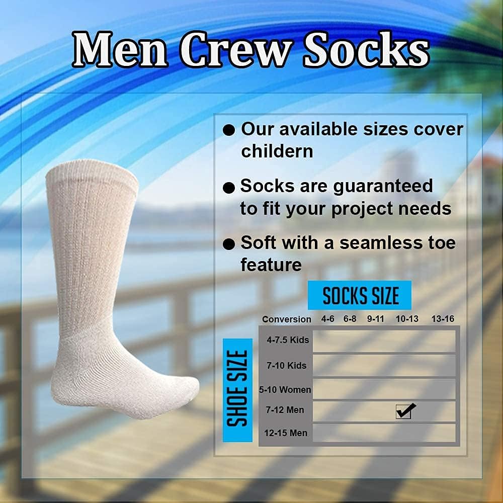 Yacht & Smith SOCKS'NBULK 60 Pairs Wholesale Bulk Sport Cotton Unisex Crew, Ankle, Tube Socks, Men Woman Children