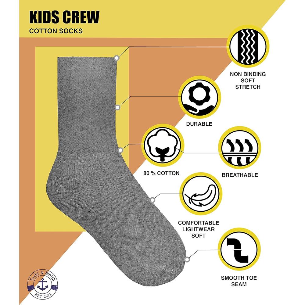 SOCKS'NBULK Wholesale Bulk Sport Cotton Unisex Crew, Ankle, Tube Socks, Children (Kid's 6-8, 300 Pairs Mixed Assorted)