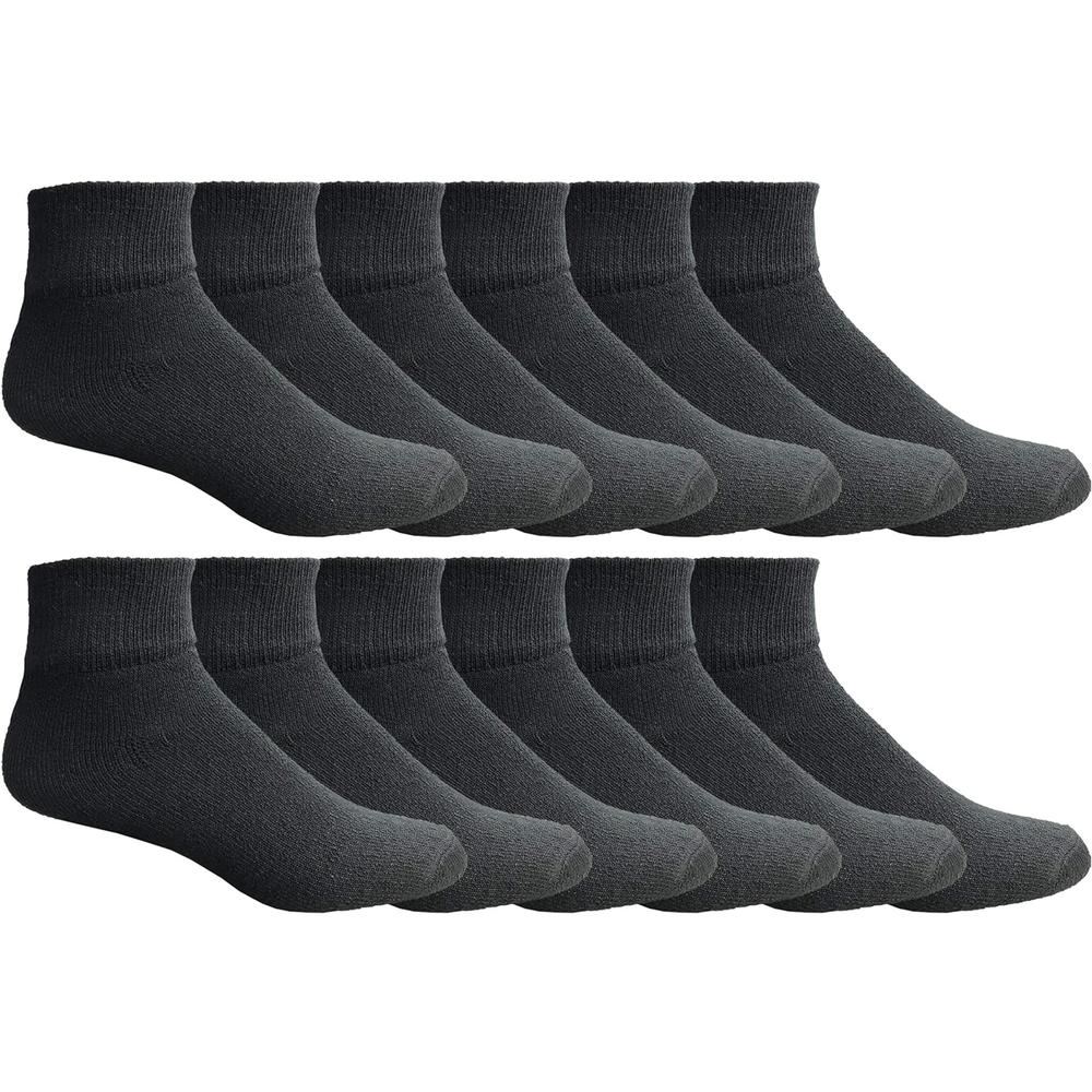 Yacht&Smith 12 Units of Yacht & Smith Men's Cotton Sport Ankle Socks Black Size 10-13 - Mens Ankle Sock