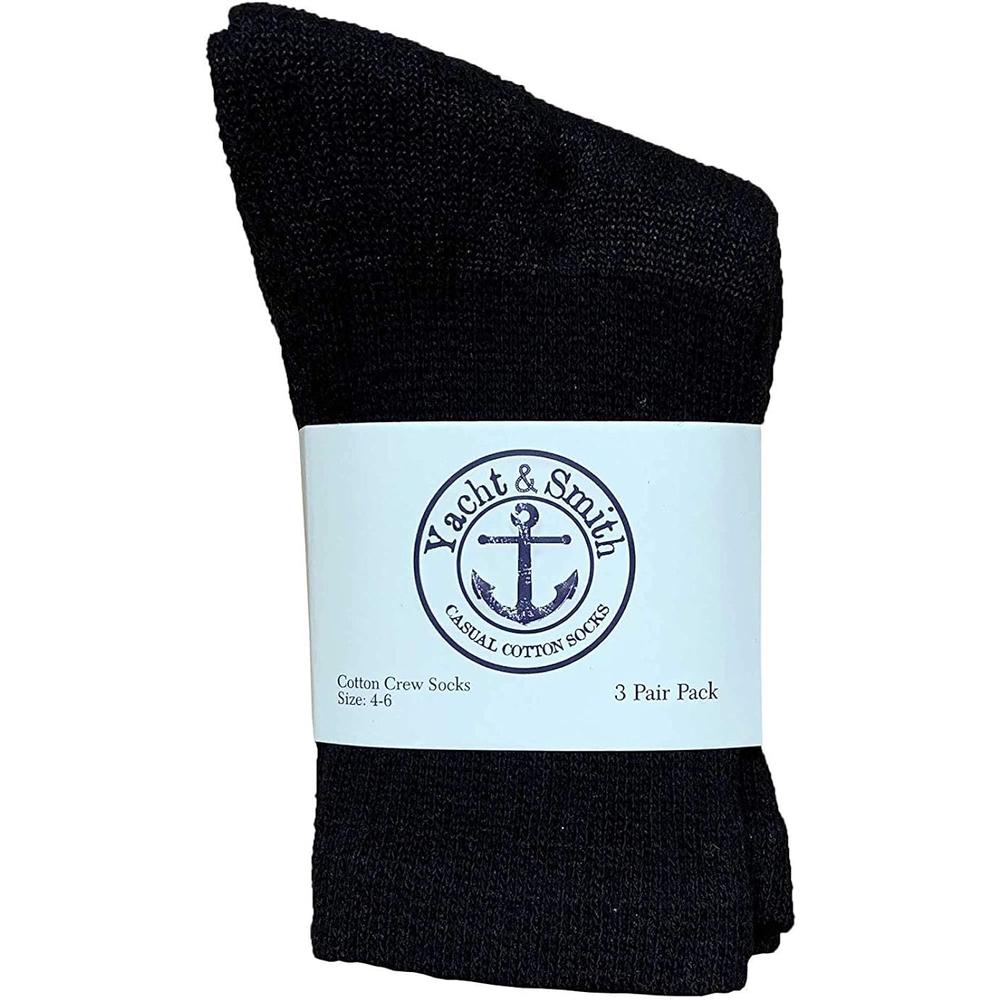 Yacht & Smith 240 Pairs Of Yacht & Smith Wholesale Kids Crew Socks, Childrens Cotton Casual Crew Socks Size 4-6