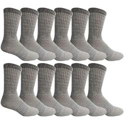 Yacht & Smith 12 Pairs Merino Wool Thermal Boot Socks, Mens Womens Hiking Winter Sock (Mens 12 Pairs Gray)