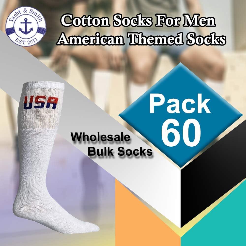 Yacht & Smith USA Pride Wholesale Cotton Socks For Men Woman Children, American Themed Socks (Mens (13-16) Tube, 60)
