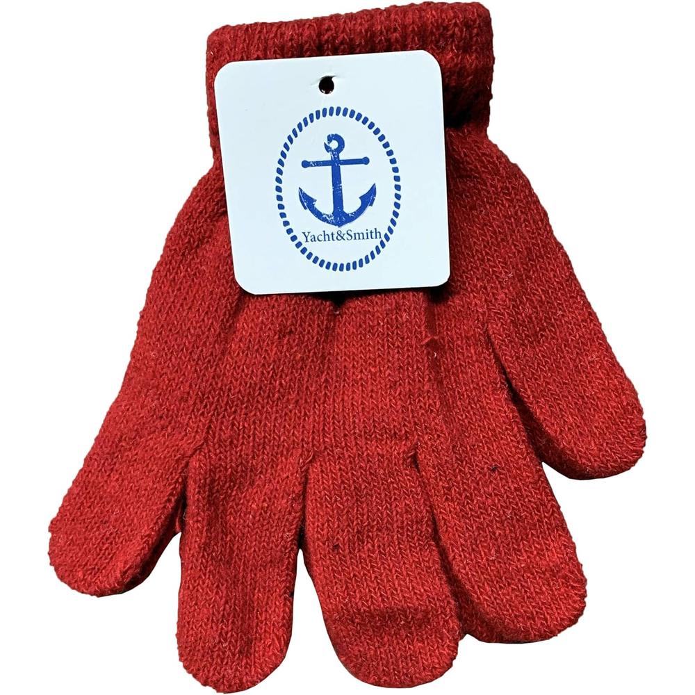 Yacht & Smith Kids Warm Winter Colorful Magic Stretch Gloves And Mittens For 3-8 Age Kids (24 Pairs Pack A)