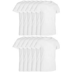 BILLIONHATS 6 Pack Men's Solid Colors Cotton T-Shirts Short Sleeve Lightweight Tees, Bulk (White, Small, s)