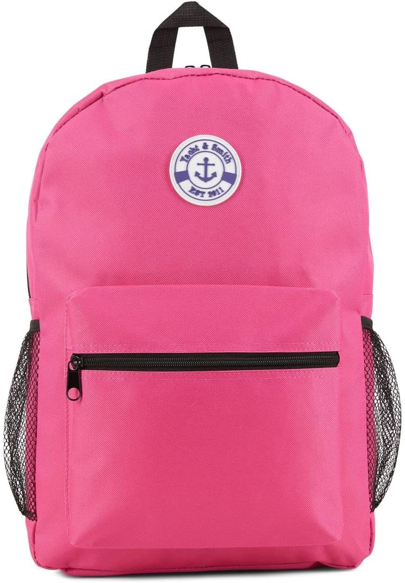 YACHT & SMITH 12 Pack 17 Inch Wholesale Backpacks for Kids, Case of Bookbags Water Resistant Knapsacks (12 Pack Backpack Girls)