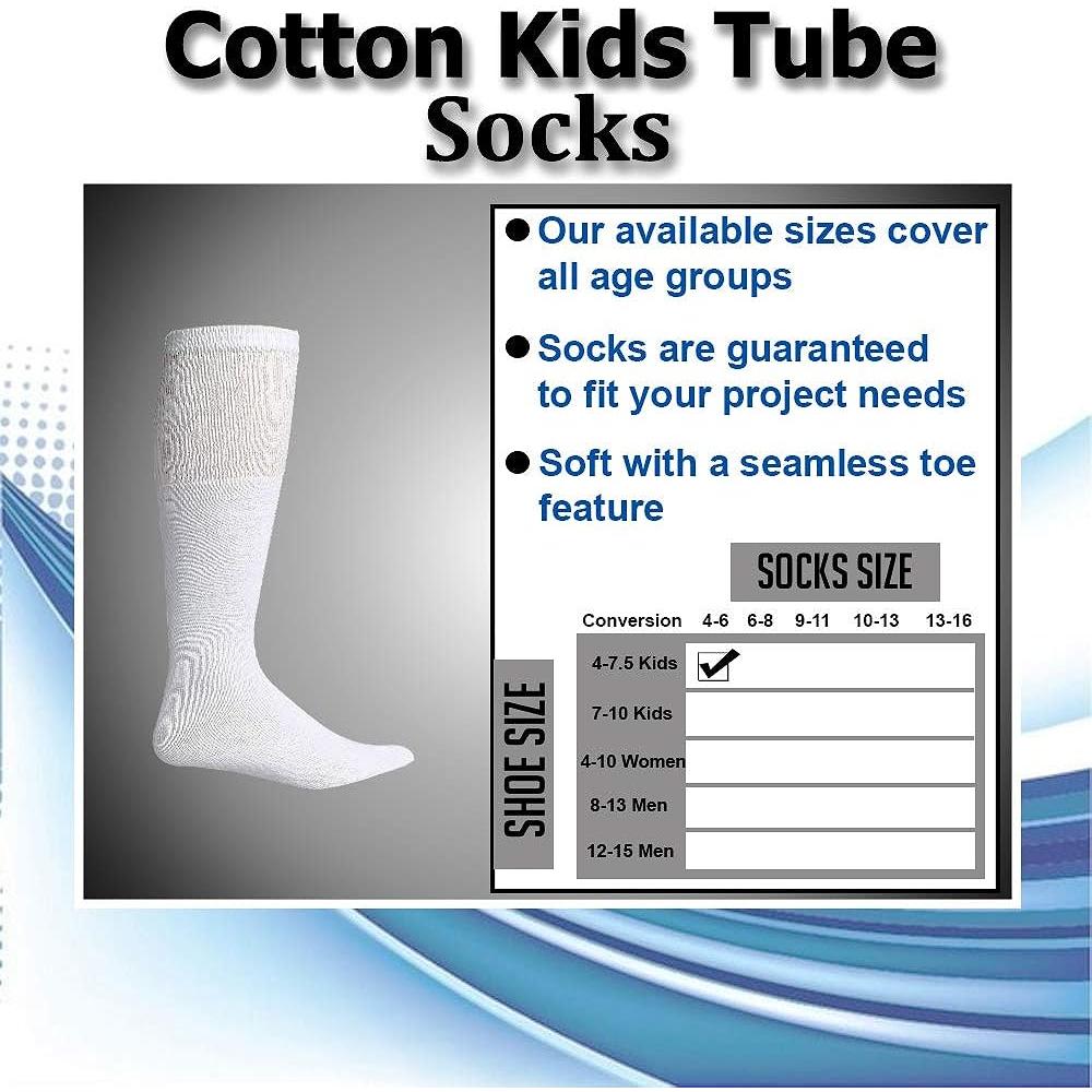 Yacht & Smith 14 Inch Wholesale Kids Tube Socks, Cotton Bulk Sport Socks Size 4-6